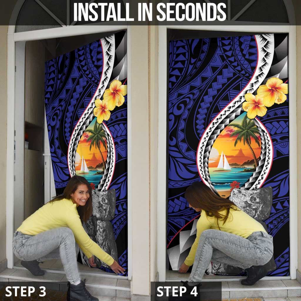 Hafa Adai Guam Seal Latte Stones Artwork Door Cover - Polynesian Pride