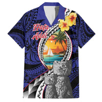 Hafa Adai Guam Seal Latte Stones Artwork Family Matching Off The Shoulder Long Sleeve Dress and Hawaiian Shirt