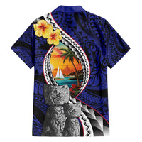 Hafa Adai Guam Seal Latte Stones Artwork Family Matching Summer Maxi Dress and Hawaiian Shirt