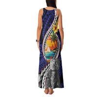 Hafa Adai Guam Seal Latte Stones Artwork Family Matching Tank Maxi Dress and Hawaiian Shirt