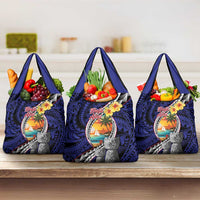 Hafa Adai Guam Seal Latte Stones Artwork Grocery Bag