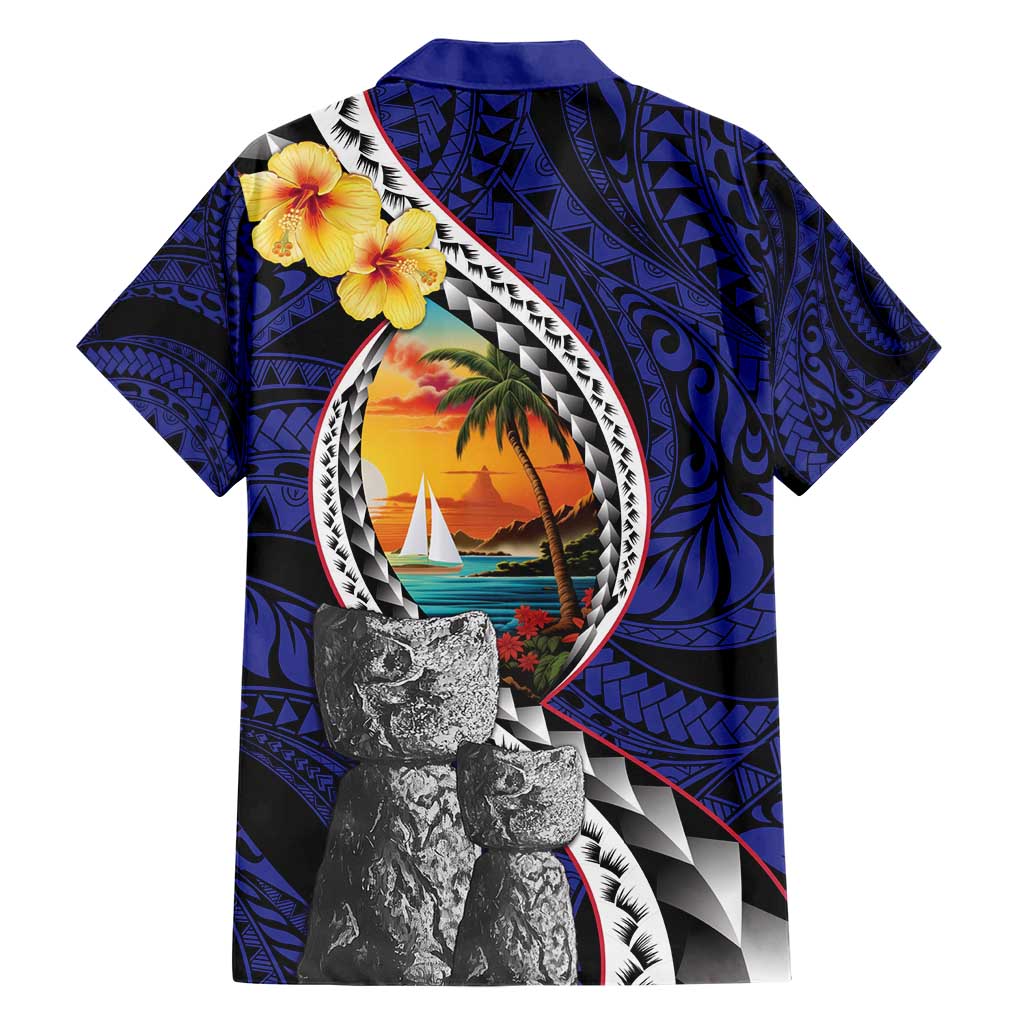 Hafa Adai Guam Seal Latte Stones Artwork Hawaiian Shirt