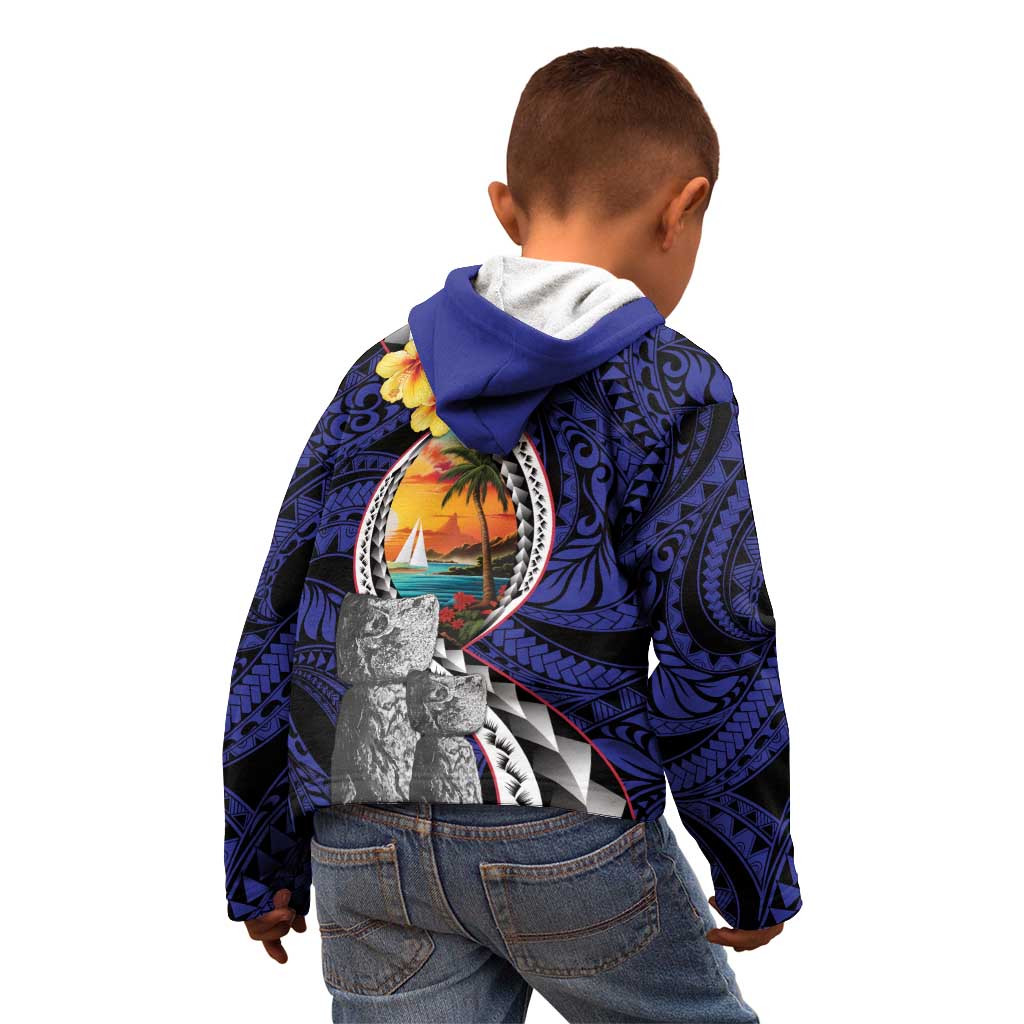 Hafa Adai Guam Seal Latte Stones Artwork Kid Hoodie