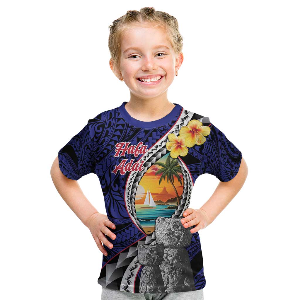 Hafa Adai Guam Seal Latte Stones Artwork Kid T Shirt