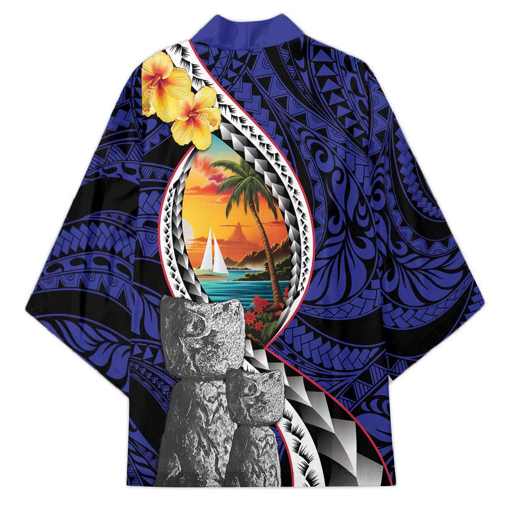 Hafa Adai Guam Seal Latte Stones Artwork Kimono - Polynesian Pride