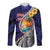 Hafa Adai Guam Seal Latte Stones Artwork Long Sleeve Button Shirt