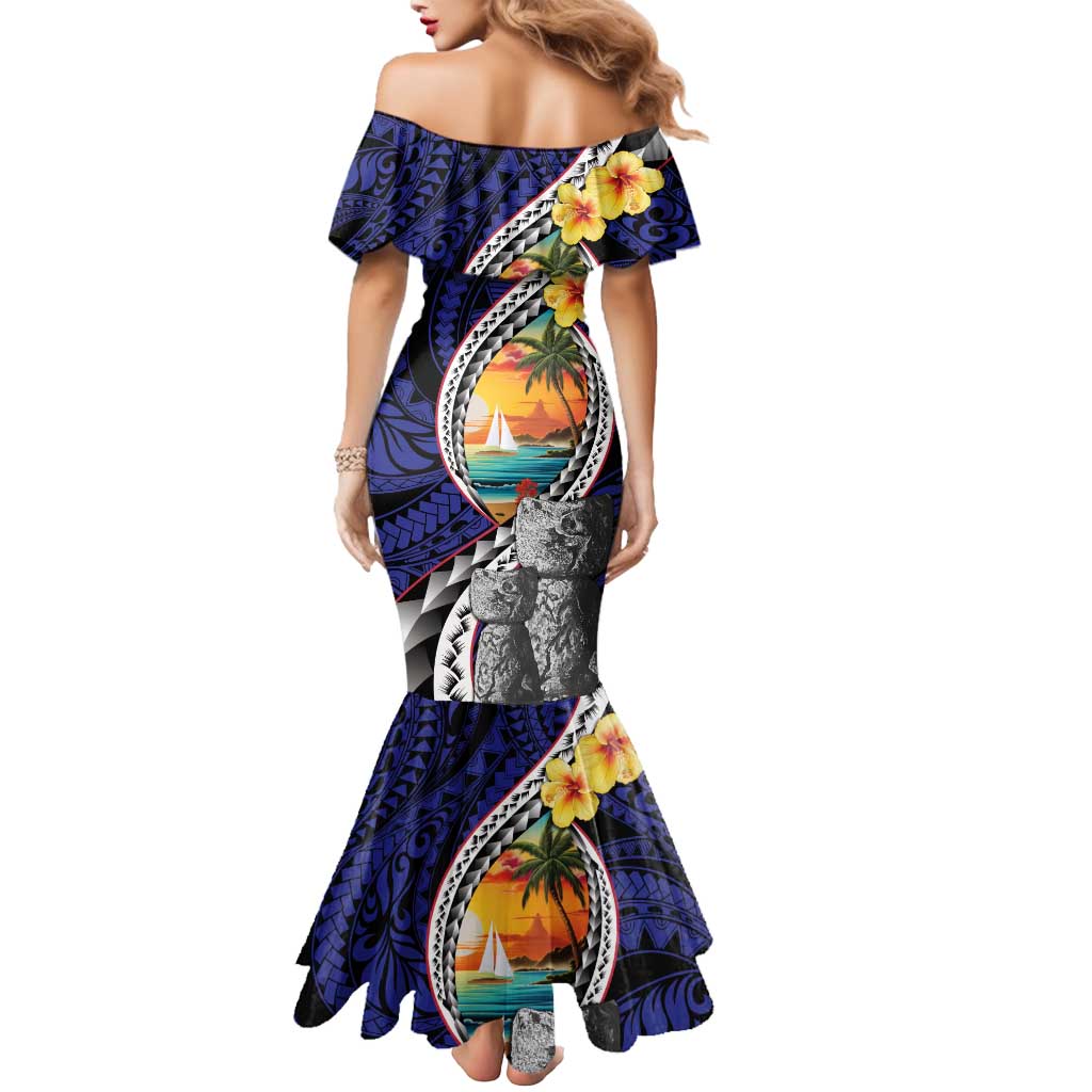 Hafa Adai Guam Seal Latte Stones Artwork Mermaid Dress