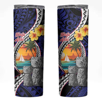 Hafa Adai Guam Seal Latte Stones Artwork Skinny Tumbler