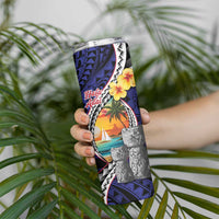 Hafa Adai Guam Seal Latte Stones Artwork Skinny Tumbler