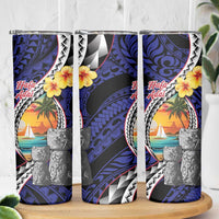Hafa Adai Guam Seal Latte Stones Artwork Skinny Tumbler