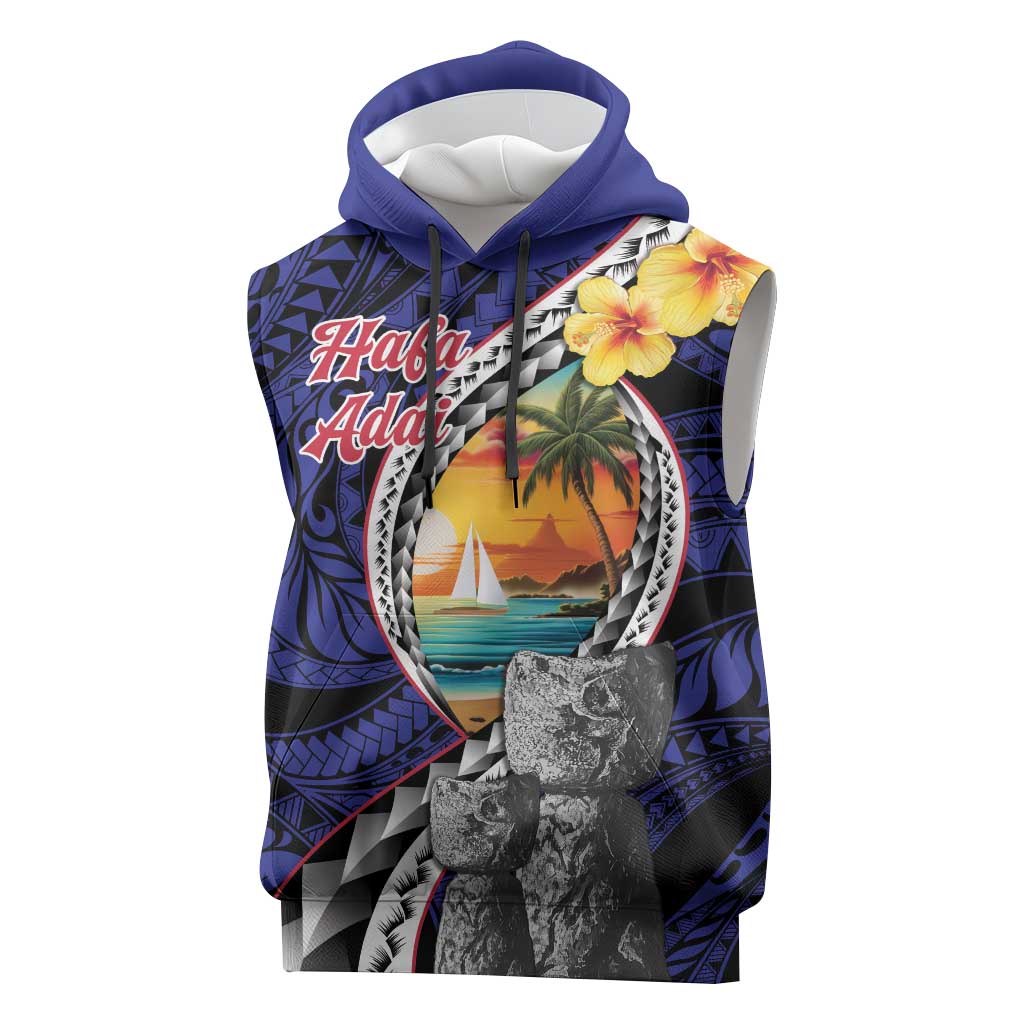 Hafa Adai Guam Seal Latte Stones Artwork Sleeveless Hoodie - Polynesian Pride