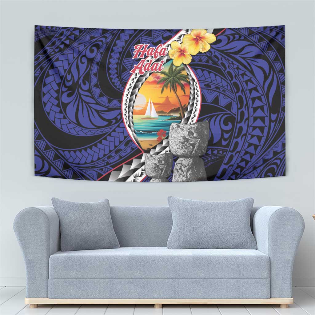 Hafa Adai Guam Seal Latte Stones Artwork Tapestry