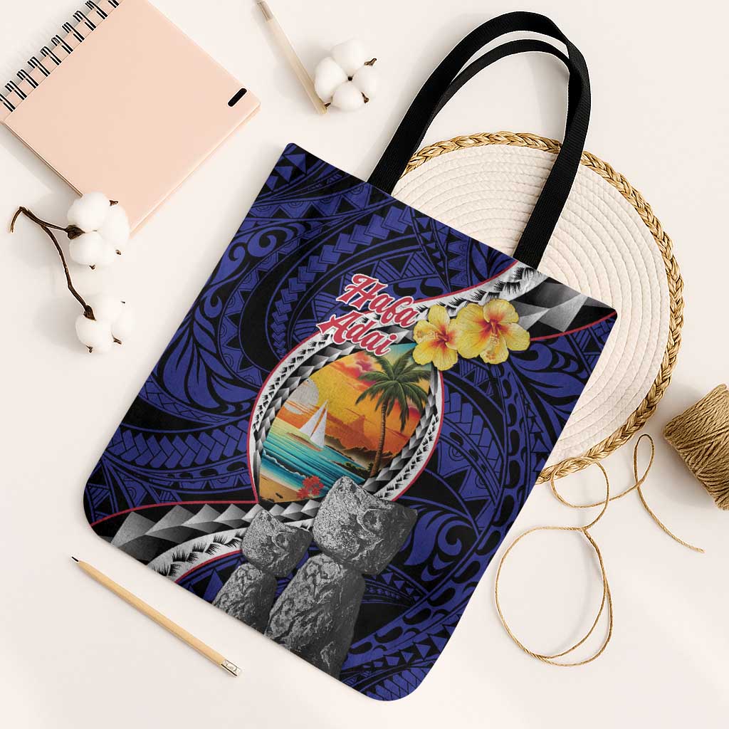 Hafa Adai Guam Seal Latte Stones Artwork Tote Bag - Polynesian Pride