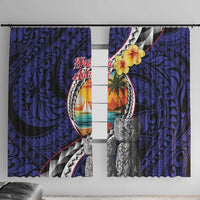 Hafa Adai Guam Seal Latte Stones Artwork Window Curtain