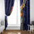 Hafa Adai Guam Seal Latte Stones Artwork Window Curtain