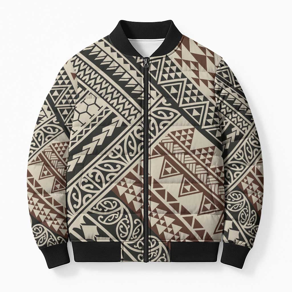 Niho Taniwha Kowhaiwhai Bomber Puffer Jacket - Polynesian Pride
