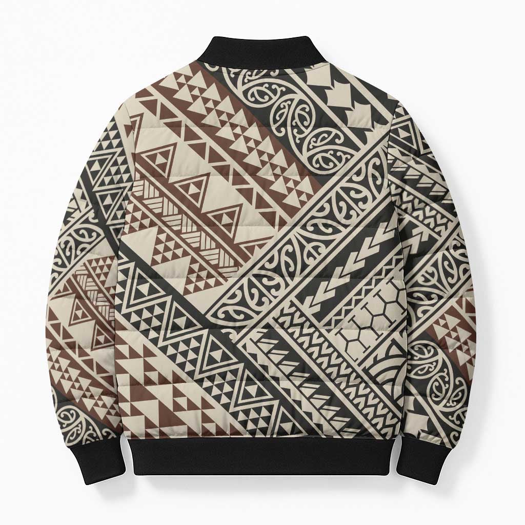Niho Taniwha Kowhaiwhai Bomber Puffer Jacket - Polynesian Pride