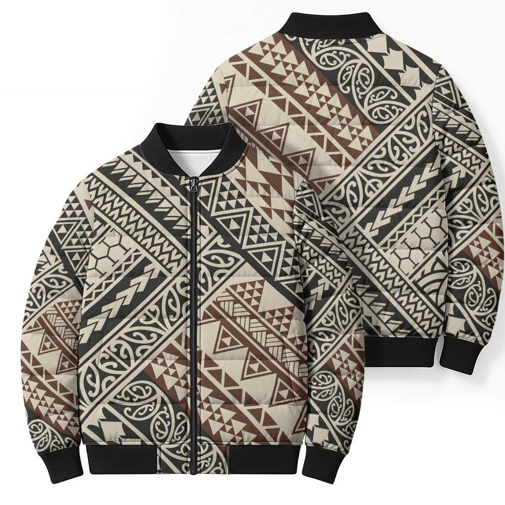 Niho Taniwha Kowhaiwhai Bomber Puffer Jacket - Polynesian Pride