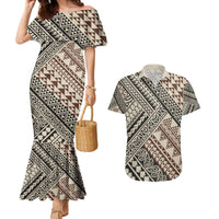 Niho Taniwha Kowhaiwhai Couples Matching Mermaid Dress and Hawaiian Shirt