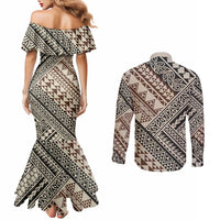 Niho Taniwha Kowhaiwhai Couples Matching Mermaid Dress and Long Sleeve Button Shirt LT9 - Polynesian Pride
