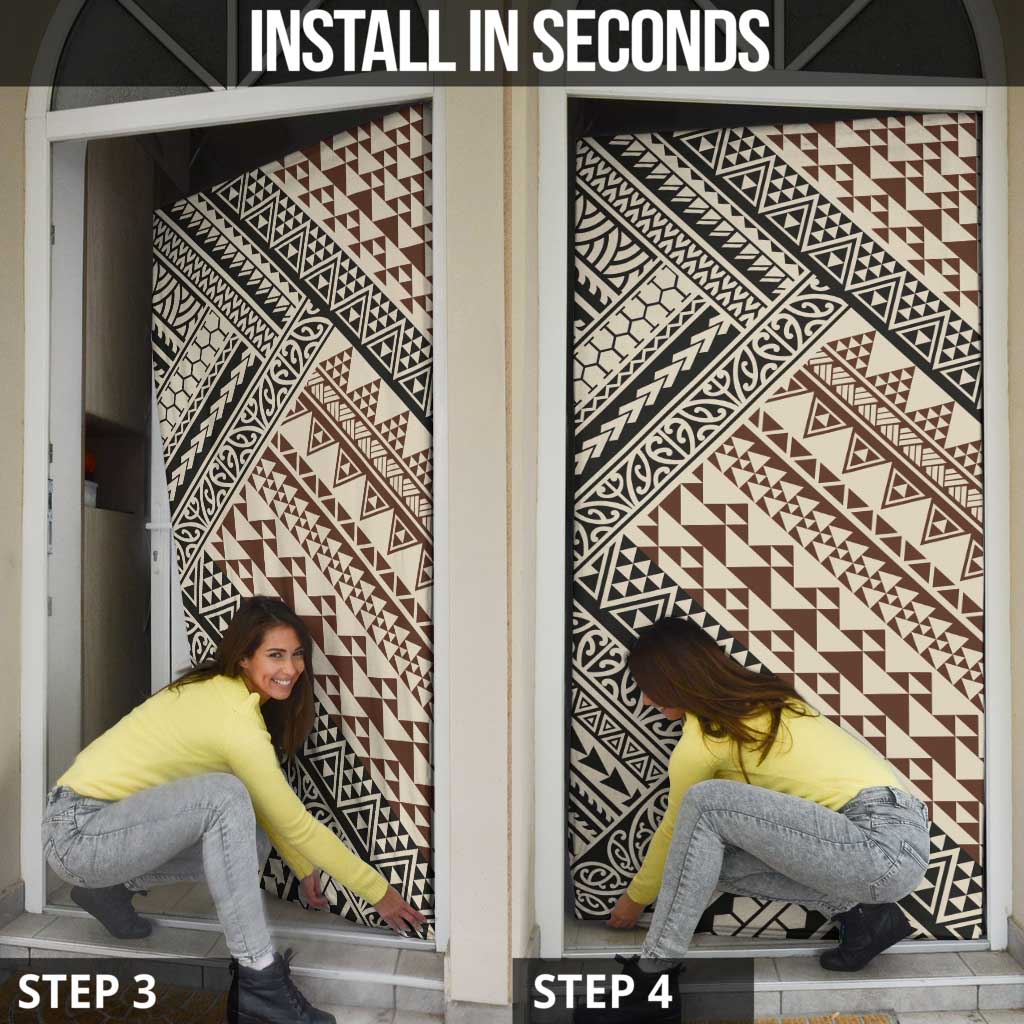 Niho Taniwha Kowhaiwhai Door Cover - Polynesian Pride