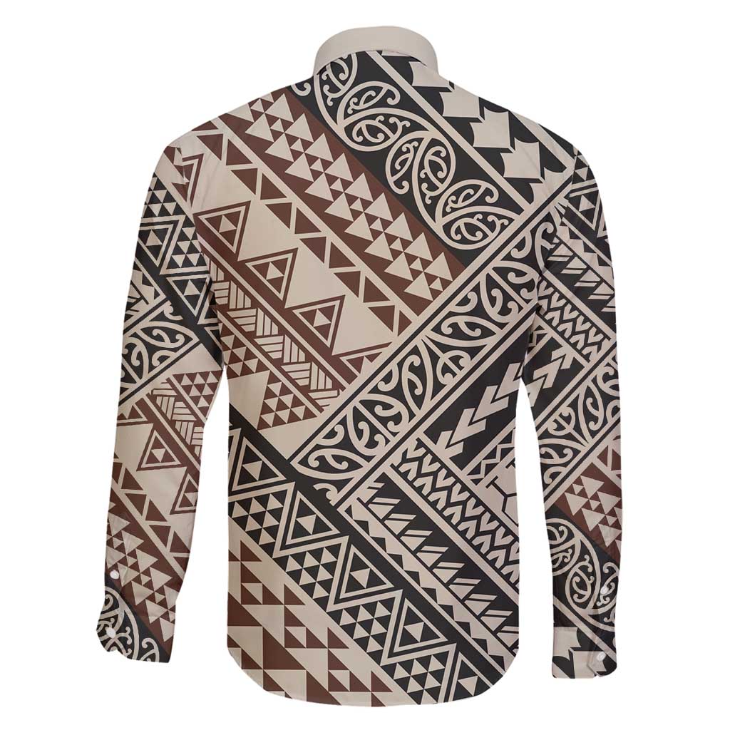 Niho Taniwha Kowhaiwhai Family Matching Long Sleeve Bodycon Dress and Hawaiian Shirt