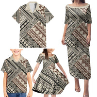 Niho Taniwha Kowhaiwhai Family Matching Puletasi and Hawaiian Shirt