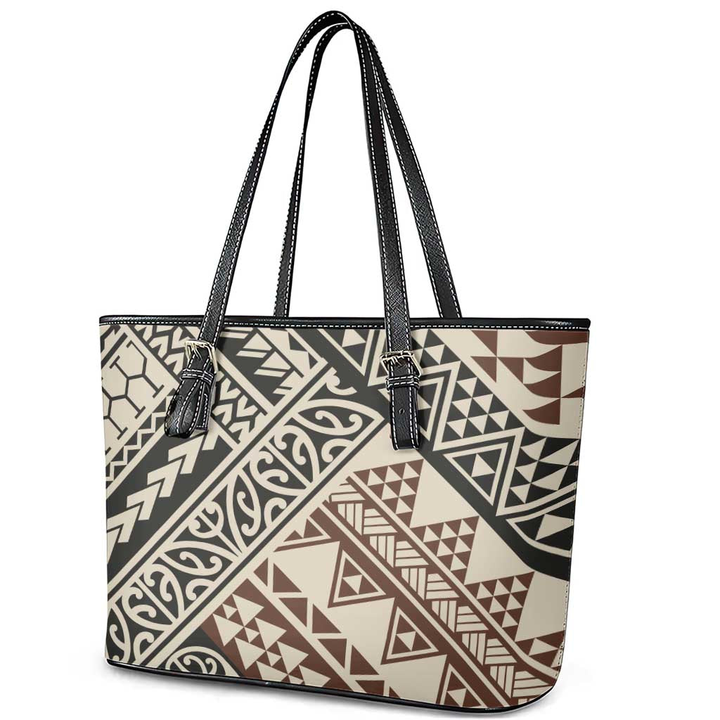 Niho Taniwha Kowhaiwhai Leather Tote Bag