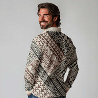 Niho Taniwha Kowhaiwhai Long Sleeve Polo Shirt