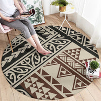 Niho Taniwha Kowhaiwhai Round Carpet LT9 - Polynesian Pride