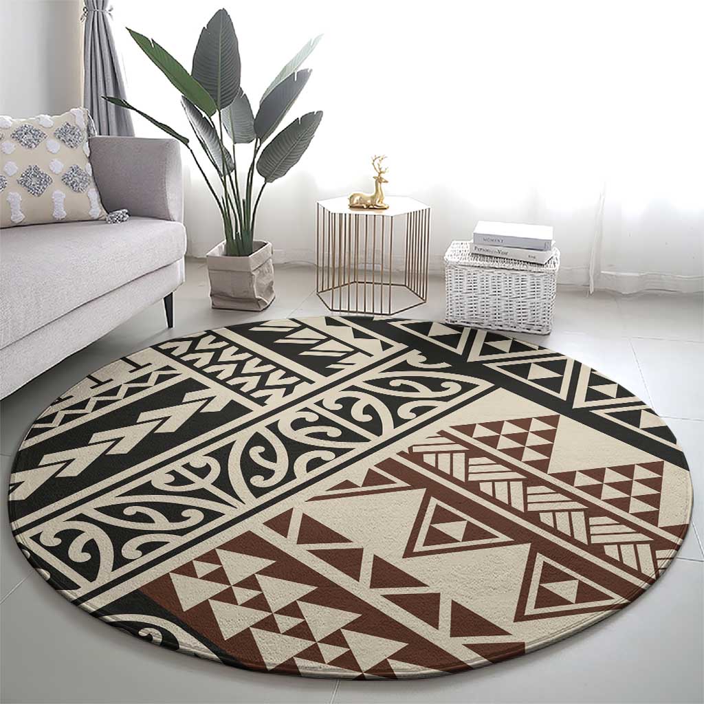 Niho Taniwha Kowhaiwhai Round Carpet LT9 - Polynesian Pride