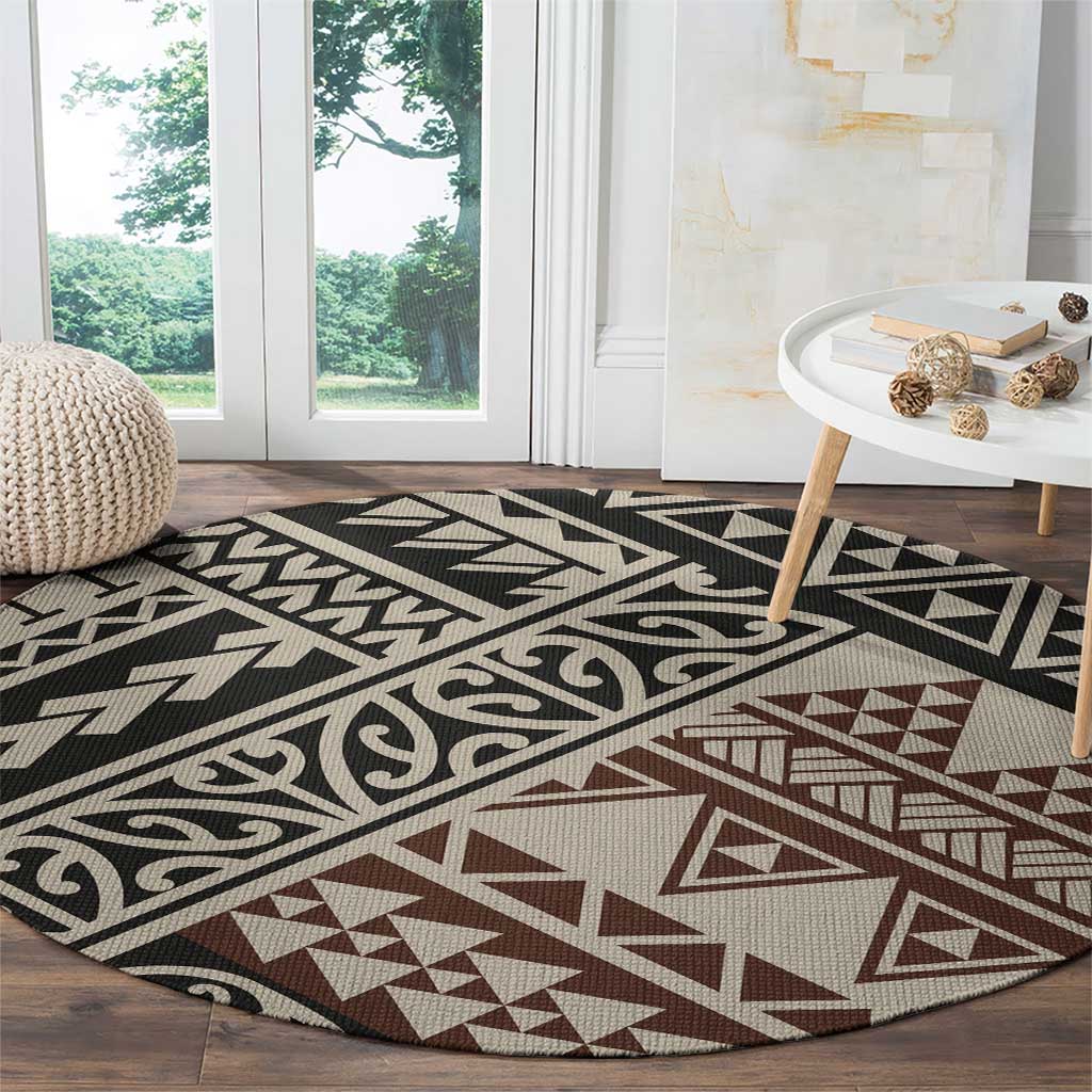 Niho Taniwha Kowhaiwhai Round Carpet LT9 - Polynesian Pride