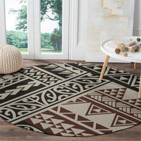 Niho Taniwha Kowhaiwhai Round Carpet LT9 - Polynesian Pride