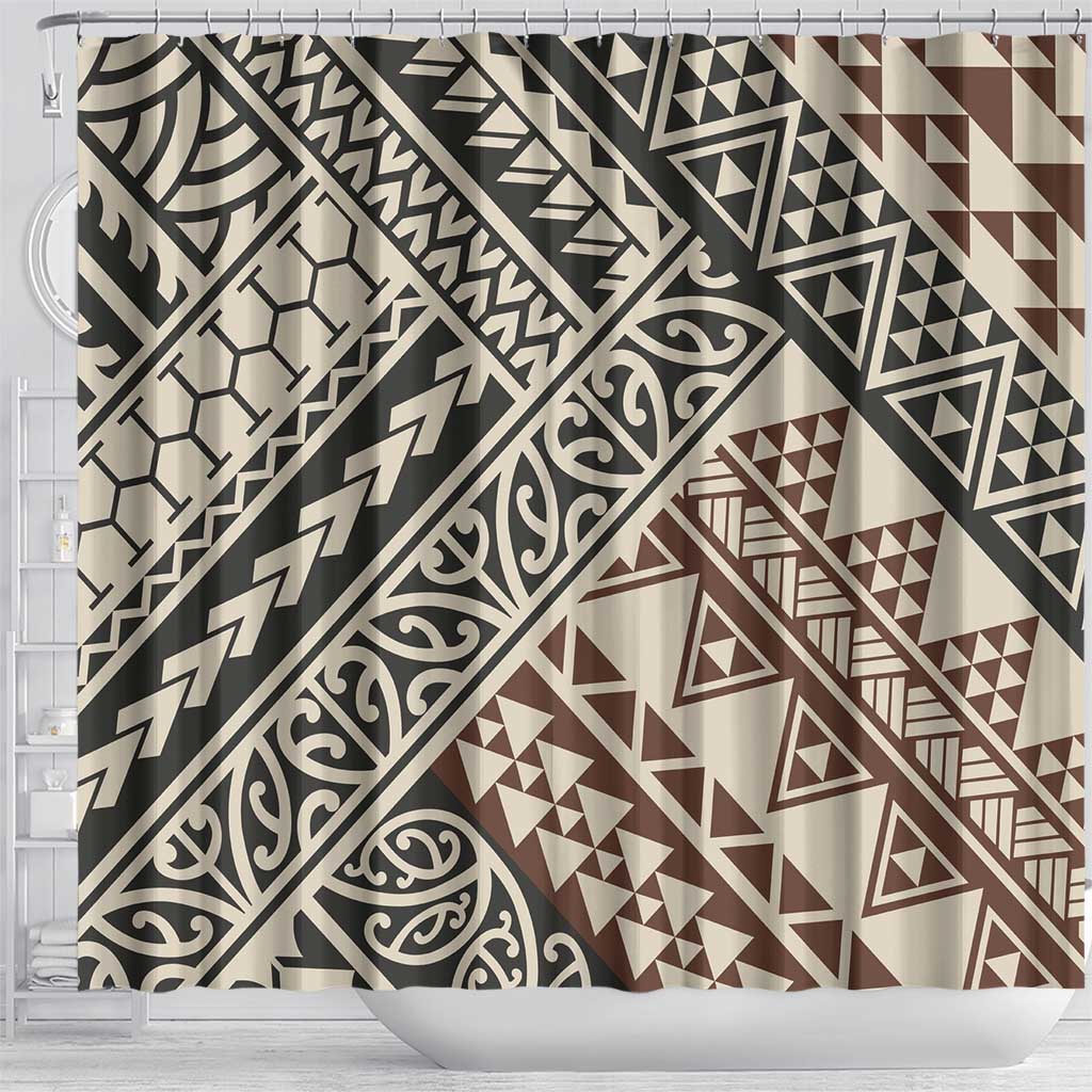 Niho Taniwha Kowhaiwhai Shower Curtain