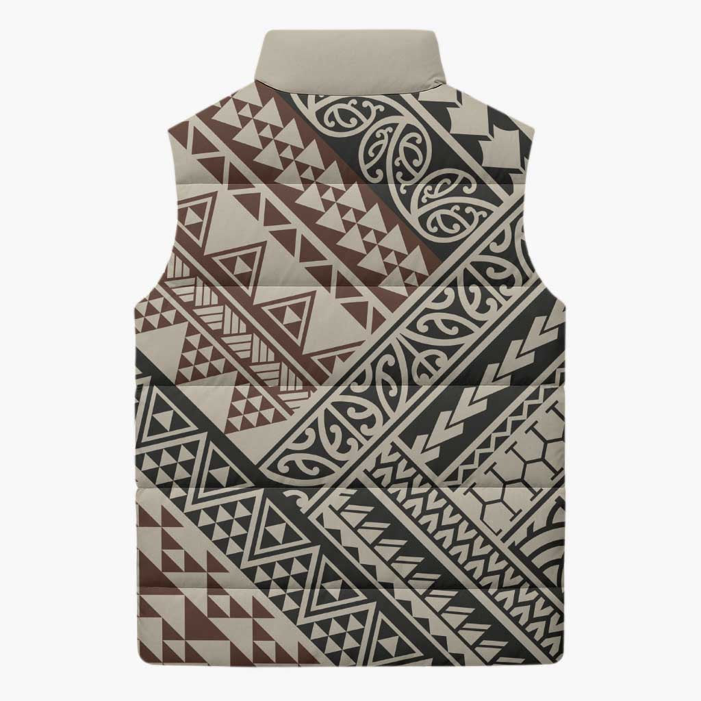 Niho Taniwha Kowhaiwhai Sleeveless Puffer Jacket - Polynesian Pride
