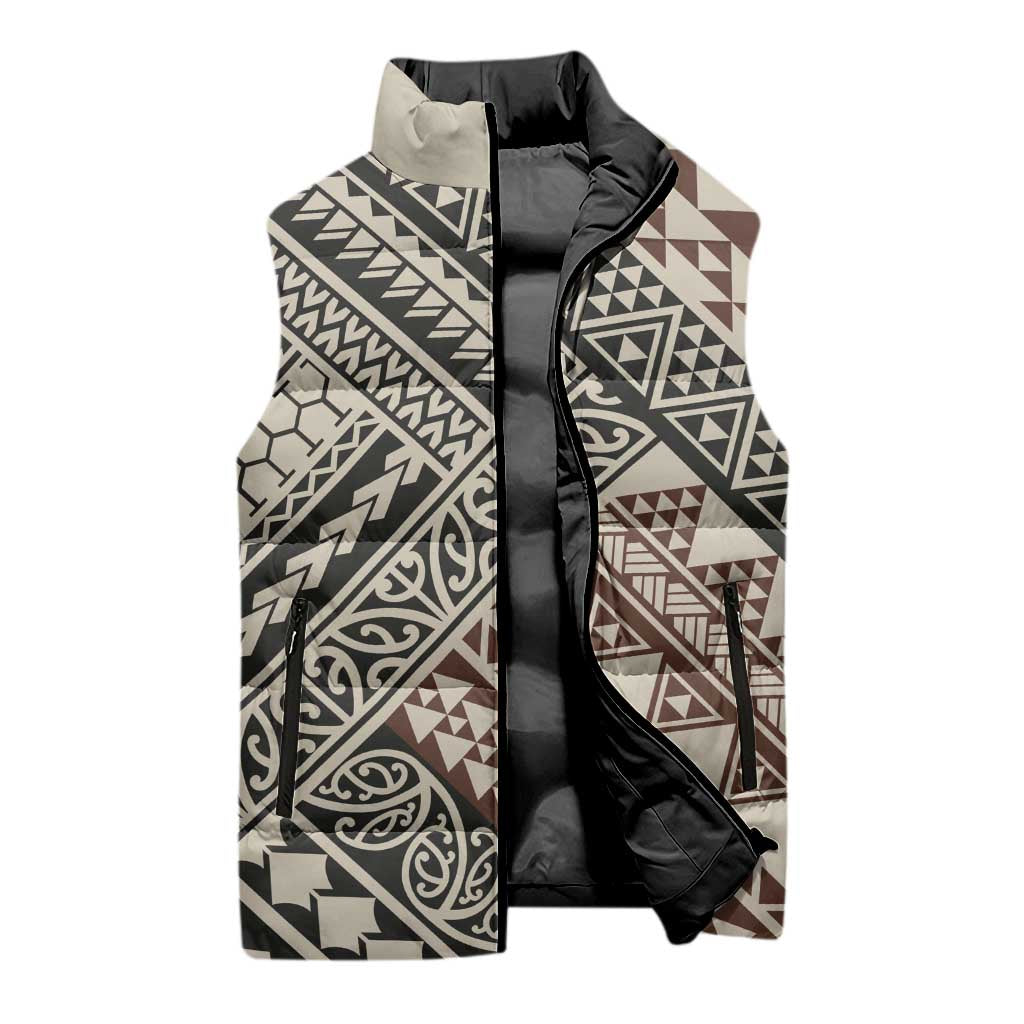 Niho Taniwha Kowhaiwhai Sleeveless Puffer Jacket - Polynesian Pride