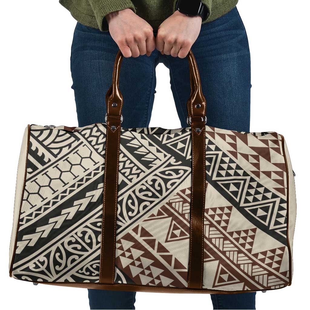 Niho Taniwha Kowhaiwhai Travel Bag LT9 Beige - Polynesian Pride