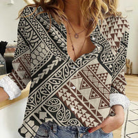 Niho Taniwha Kowhaiwhai Women Casual Shirt