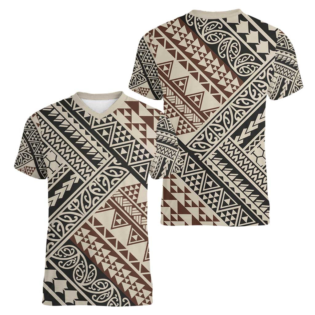 Niho Taniwha Kowhaiwhai Women V-Neck T-Shirt