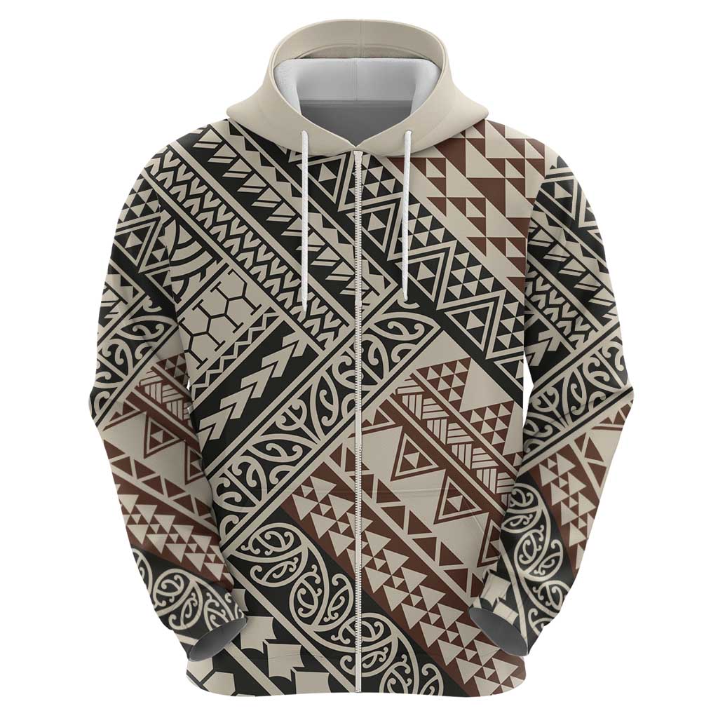 Niho Taniwha Kowhaiwhai Zip Hoodie LT9 - Polynesian Pride