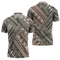 Niho Taniwha Kowhaiwhai Zipper Polo Shirt LT9 - Polynesian Pride