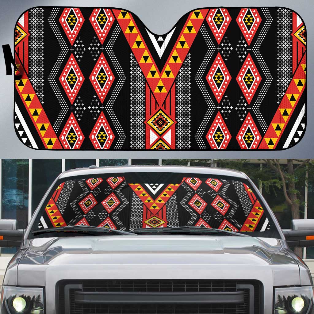 Niho Taniwha Taniko Motif Auto Sun Shade - Polynesian Pride