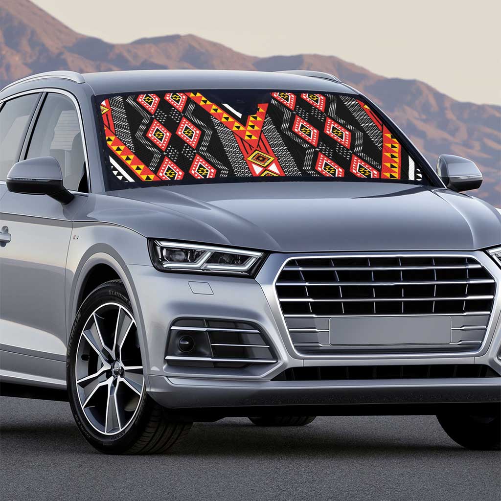 Niho Taniwha Taniko Motif Auto Sun Shade - Polynesian Pride