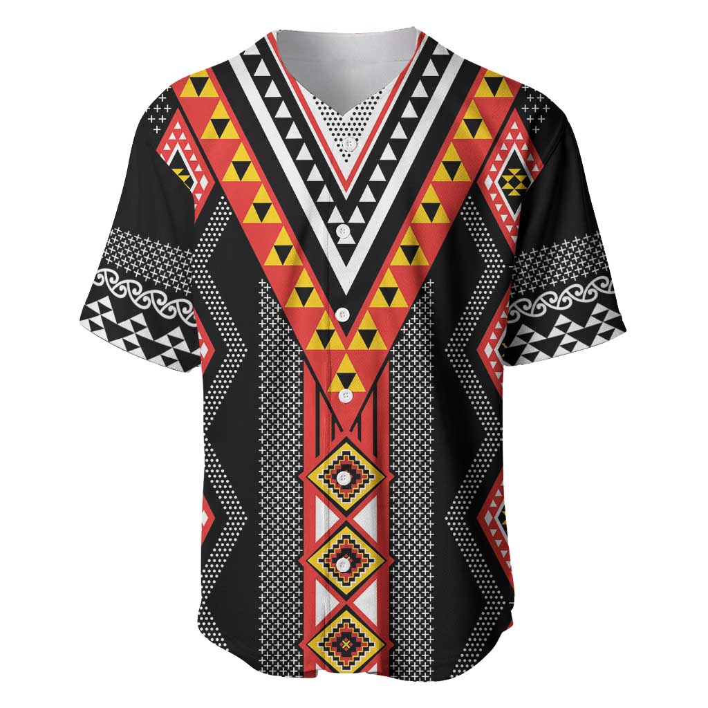 Niho Taniwha Taniko Motif Baseball Jersey