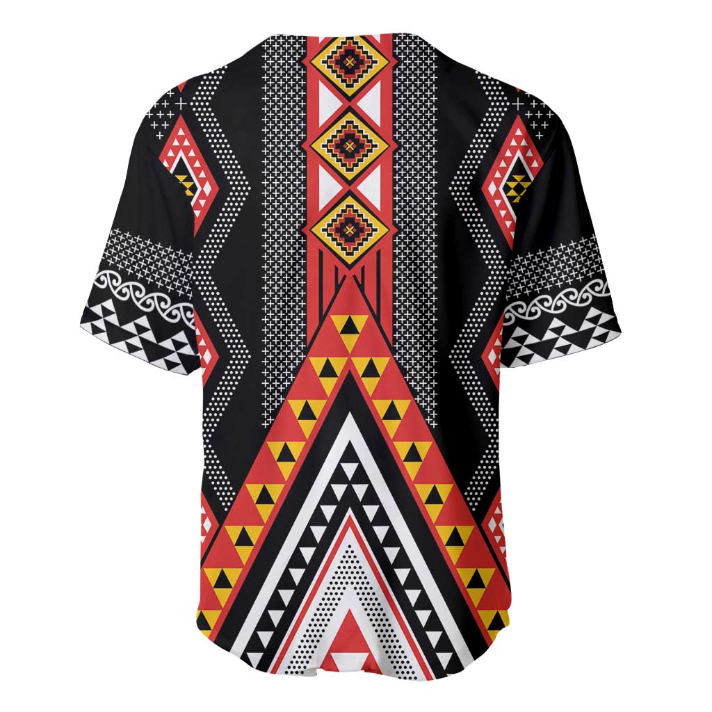 Niho Taniwha Taniko Motif Baseball Jersey