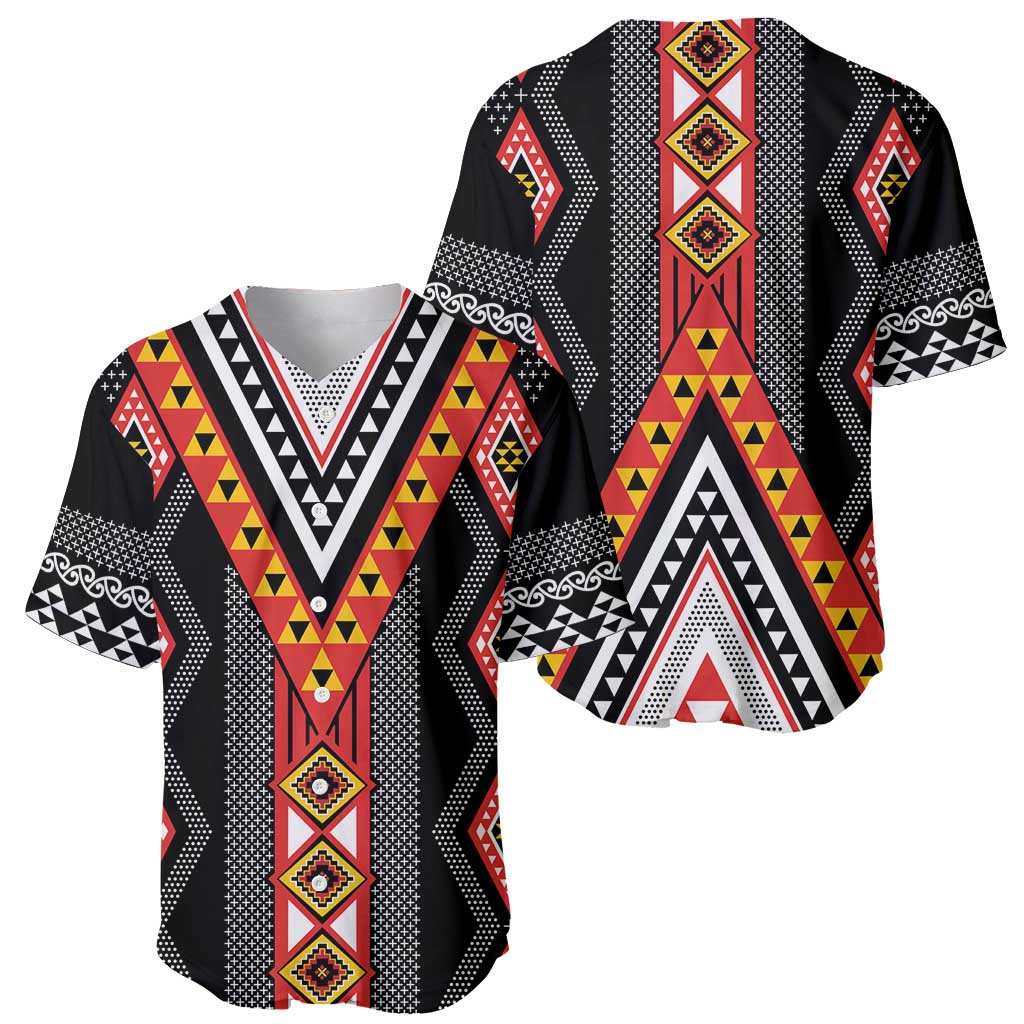 Niho Taniwha Taniko Motif Baseball Jersey