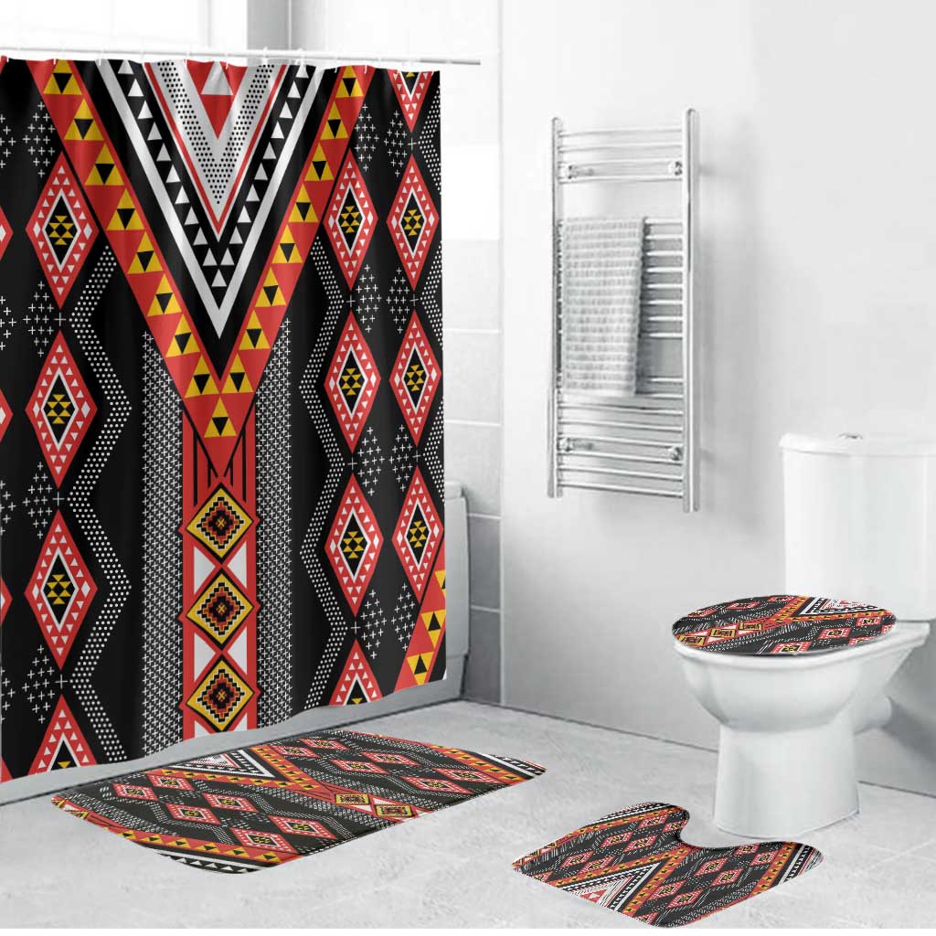Niho Taniwha Taniko Motif Bathroom Set - Polynesian Pride