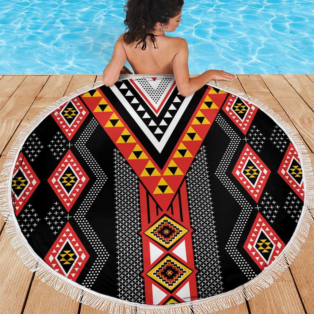 Niho Taniwha Taniko Motif Beach Blanket