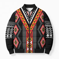 Niho Taniwha Taniko Motif Bomber Puffer Jacket - Polynesian Pride