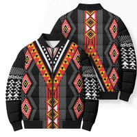 Niho Taniwha Taniko Motif Bomber Puffer Jacket - Polynesian Pride